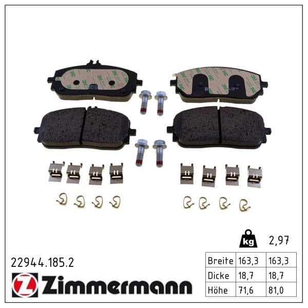 set placute frana,frana disc ZIMMERMANN 22944.185.2