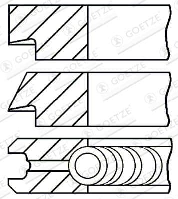 Set segmenti piston GOETZE ENGINE Goetze Diamond Coated® LKZ-Ring® 08-438300-00