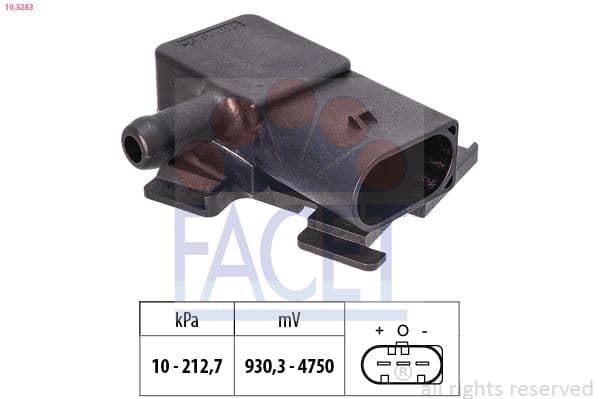 Senzor, presiune gaze evacuare FACET Made in Italy - OE Equivalent 10.3283