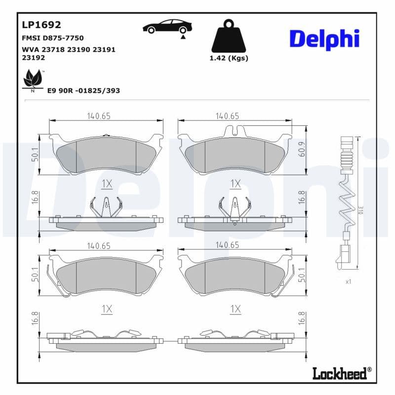 set placute frana,frana disc DELPHI LP1692