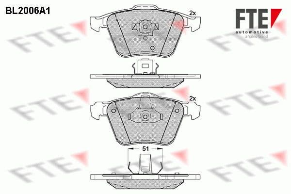 set placute frana,frana disc FTE 9010591