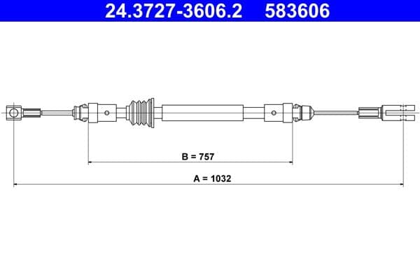 Cablu, frana de parcare ATE 24.3727-3606.2