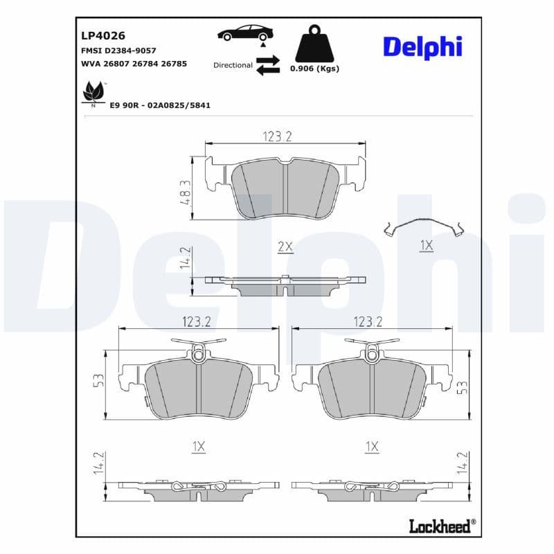 set placute frana,frana disc DELPHI LP4026