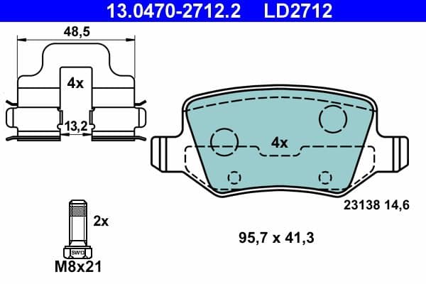 set placute frana,frana disc ATE Ceramic 13.0470-2712.2
