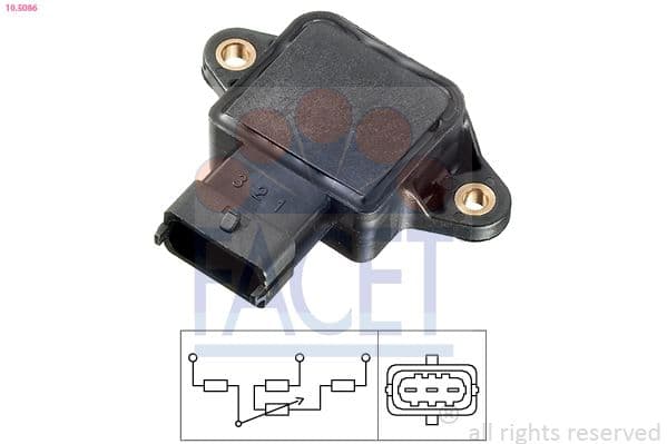 Senzor, pozitie clapeta acceleratie FACET Made in Italy - OE Equivalent 10.5086