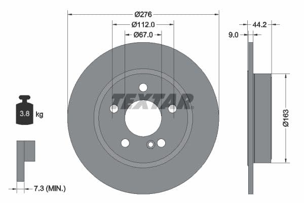 Disc frana TEXTAR PRO 92241303