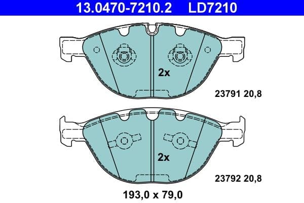 set placute frana,frana disc ATE Ceramic 13.0470-7210.2