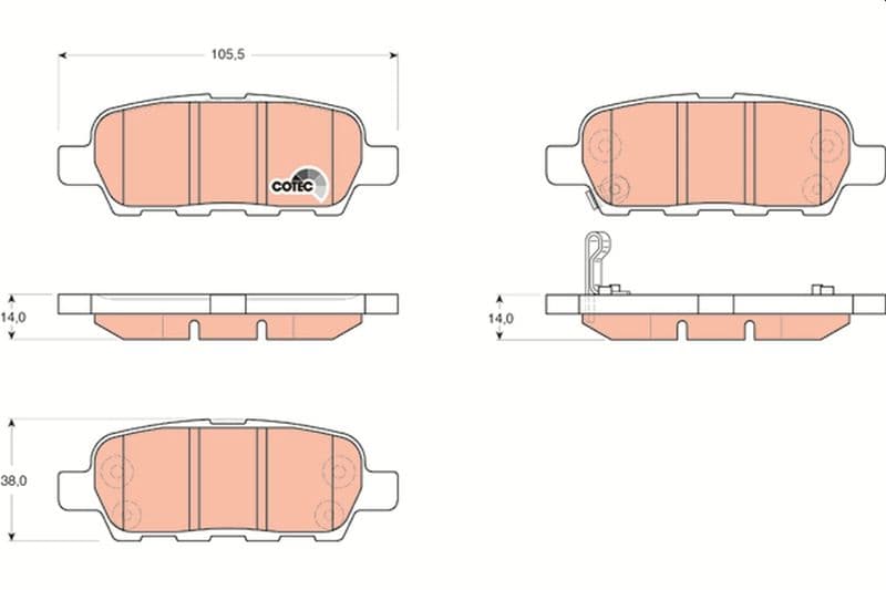 set placute frana,frana disc TRW COTEC GDB3294
