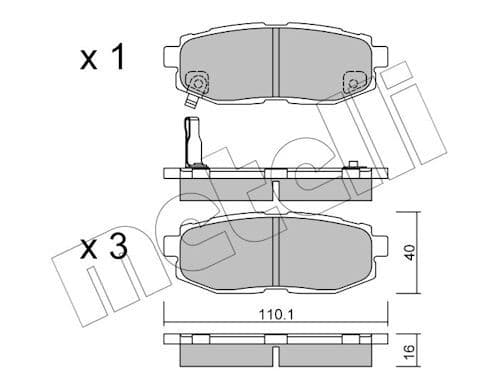 set placute frana,frana disc METELLI 22-0875-0