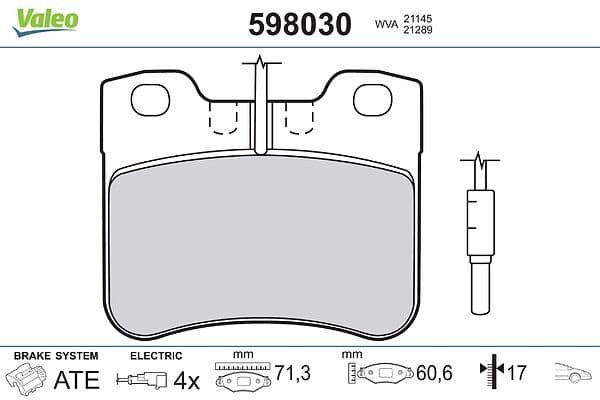 set placute frana,frana disc VALEO 598030