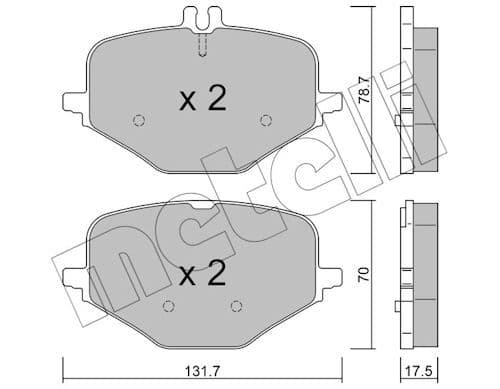 set placute frana,frana disc METELLI 22-1309-0