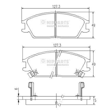 set placute frana,frana disc NIPPARTS J3600515