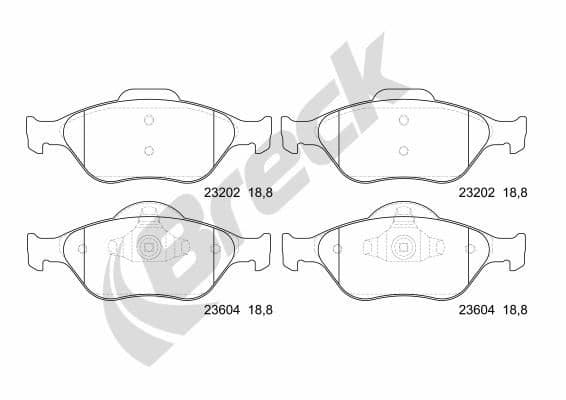 set placute frana,frana disc BRECK 23202 00 702 00