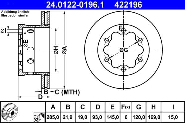 Disc frana ATE 24.0122-0196.1