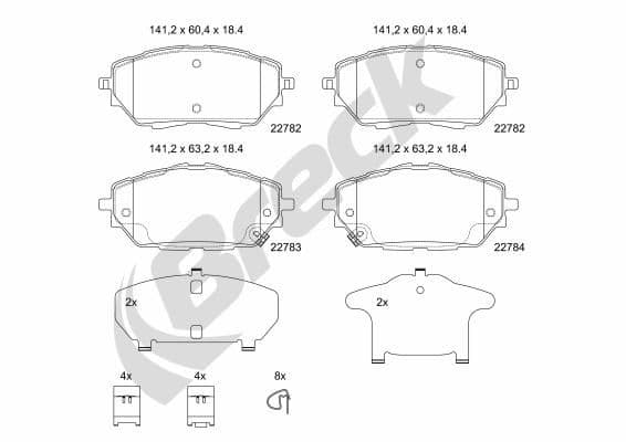 set placute frana,frana disc BRECK 22782 00 701 00
