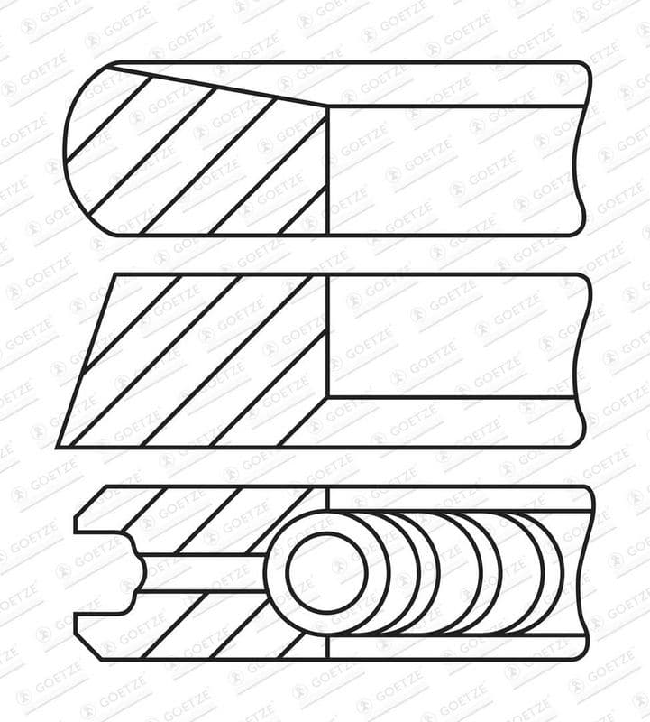 Set segmenti piston GOETZE ENGINE Goetze Diamond Coated® LKZ-Ring® 08-443108-00