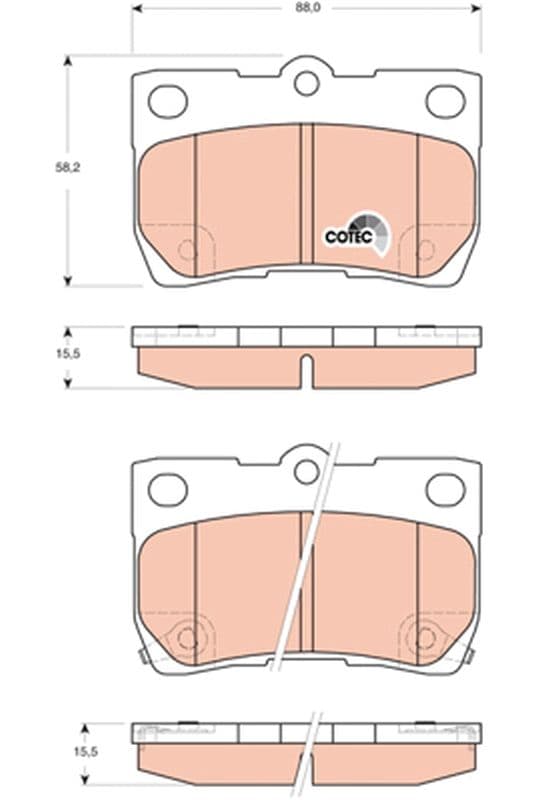 set placute frana,frana disc TRW COTEC GDB3399