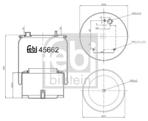 Burduf, suspensie pneumatica FEBI BILSTEIN 45662