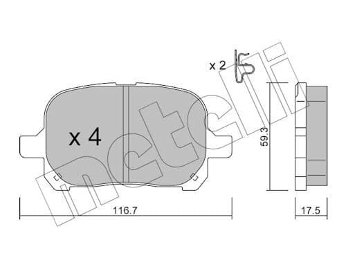 set placute frana,frana disc METELLI 22-0429-0