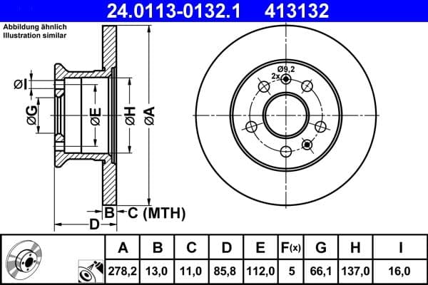 Disc frana ATE 24.0113-0132.1