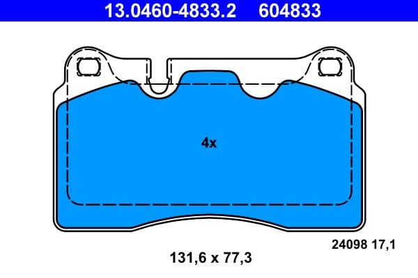 set placute frana,frana disc ATE 13.0460-4833.2