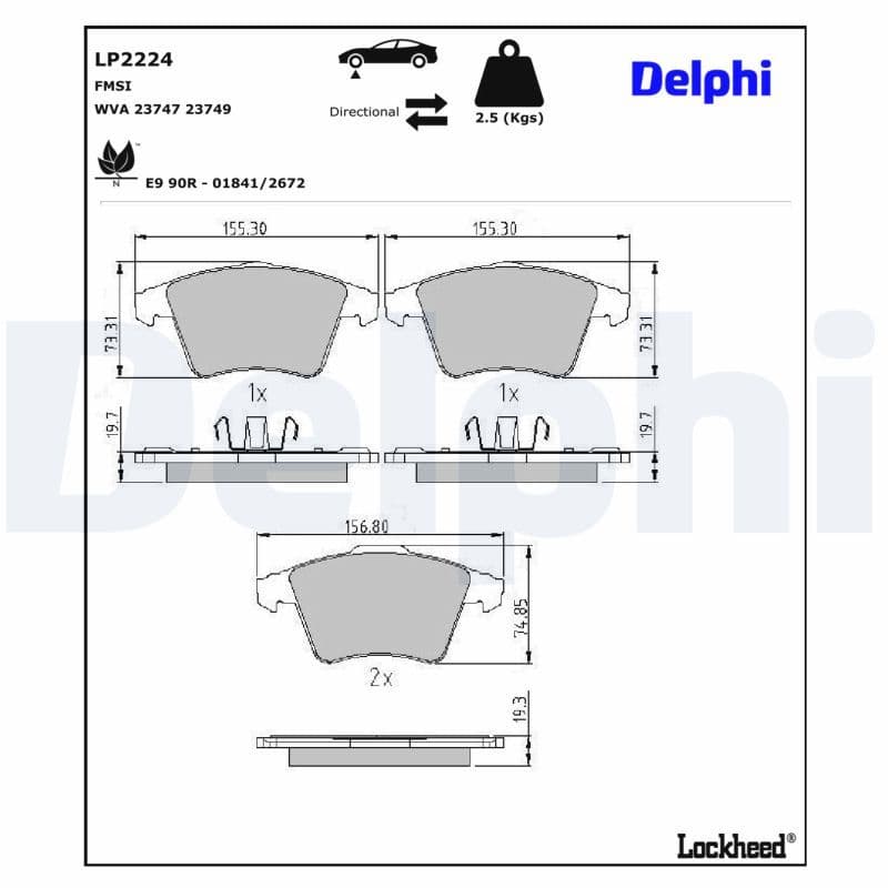 set placute frana,frana disc DELPHI LP2224