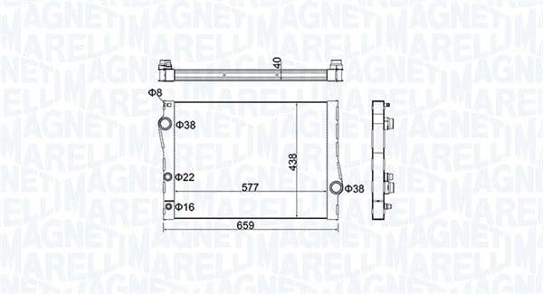Radiator, racire motor MAGNETI MARELLI 350213163500
