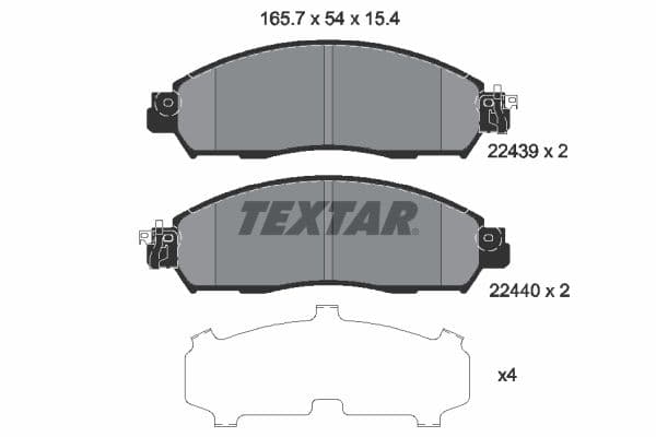 set placute frana,frana disc TEXTAR 2243903