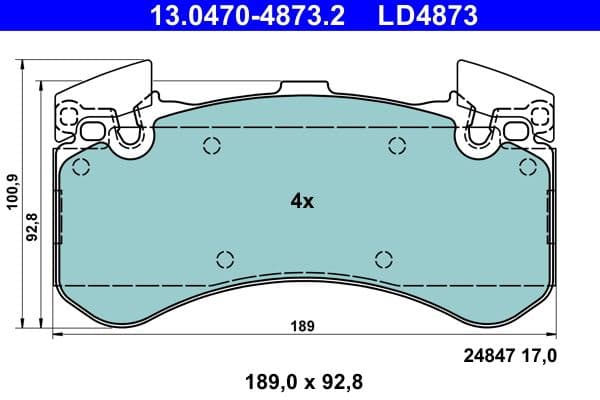 set placute frana,frana disc ATE Ceramic 13.0470-4873.2