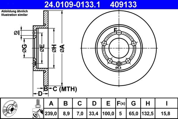 Disc frana ATE 24.0109-0133.1
