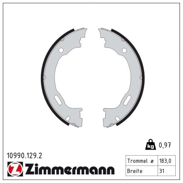 Set saboti frana, frana de mana ZIMMERMANN 10990.129.2