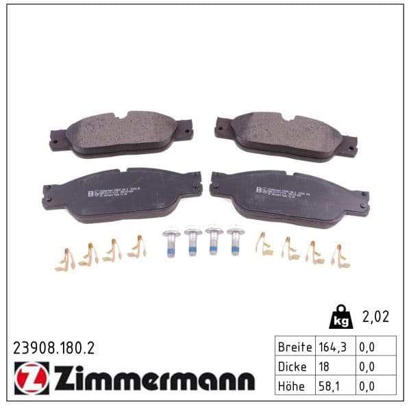 set placute frana,frana disc ZIMMERMANN 23908.180.2