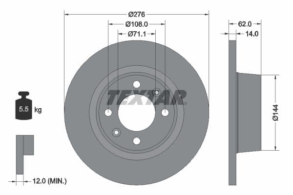 Disc frana TEXTAR 92107900