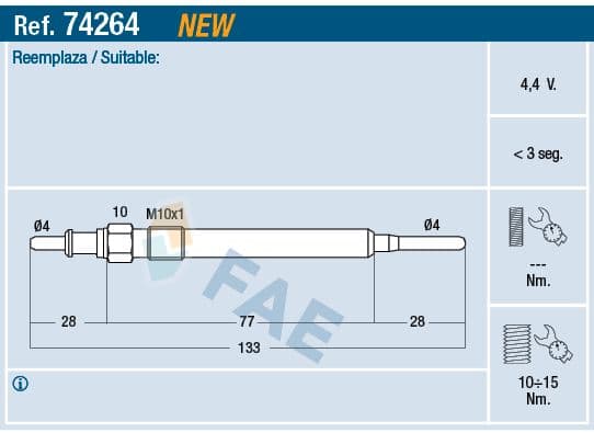 Bujie incandescenta FAE 74264