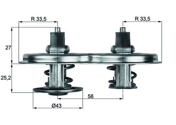 termostat,lichid racire MAHLE BEHR TX 33 75D