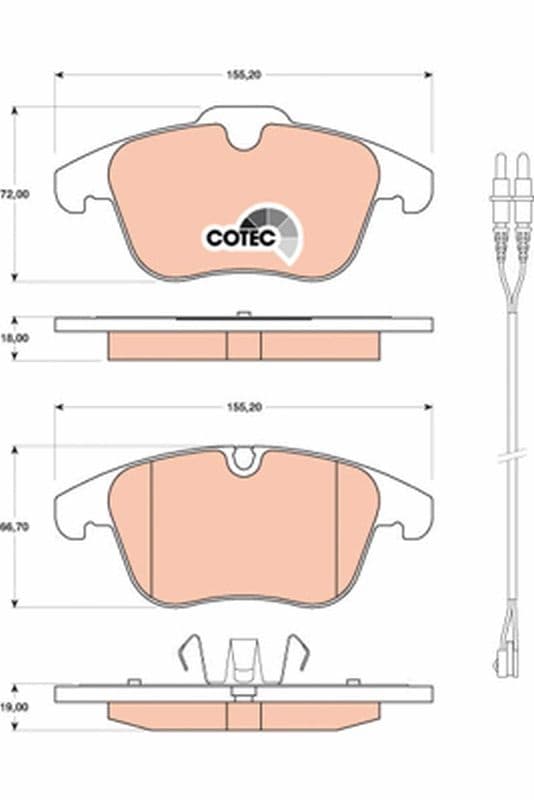 set placute frana,frana disc TRW COTEC GDB1818