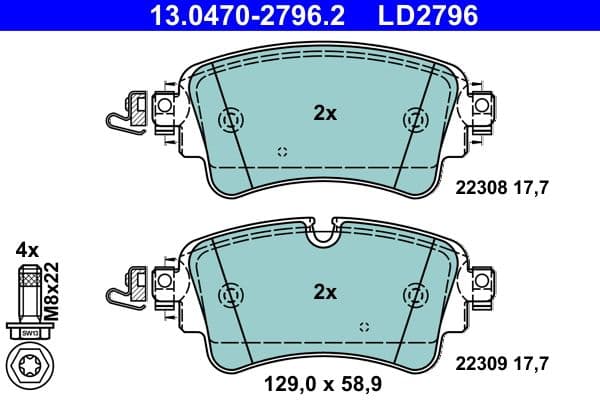 set placute frana,frana disc ATE Ceramic 13.0470-2796.2