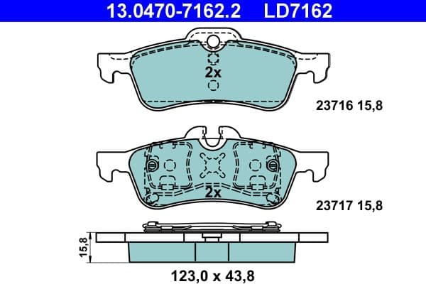 set placute frana,frana disc ATE Ceramic 13.0470-7162.2