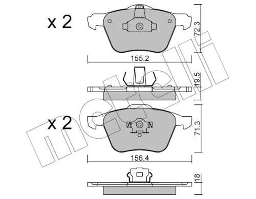 set placute frana,frana disc METELLI 22-0833-0