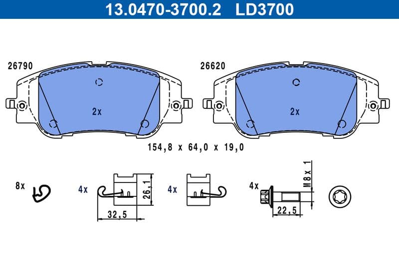 set placute frana,frana disc ATE Ceramic 13.0470-3700.2