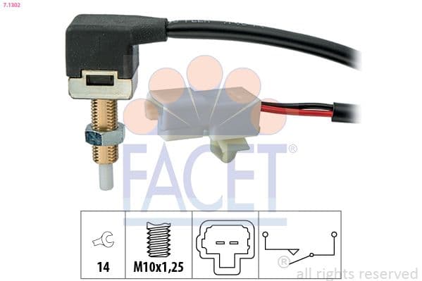 Comutator, actionare ambreiaj (Tempomat) FACET Made in Italy - OE Equivalent 7.1302