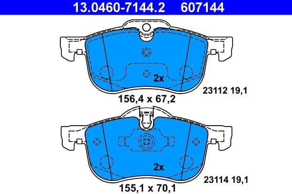 set placute frana,frana disc ATE 13.0460-7144.2