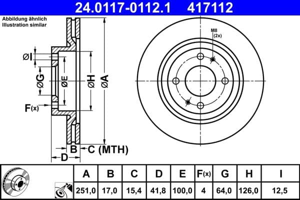 Disc frana ATE 24.0117-0112.1