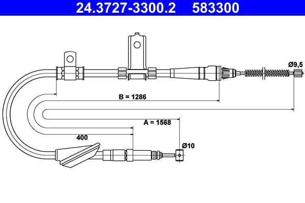 Cablu, frana de parcare ATE 24.3727-3300.2