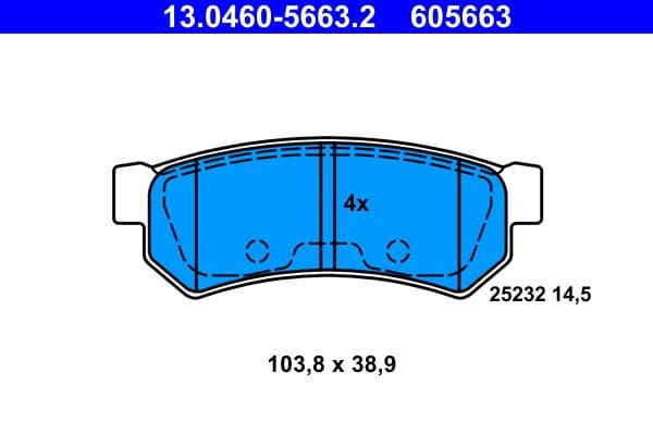 set placute frana,frana disc ATE 13.0460-5663.2