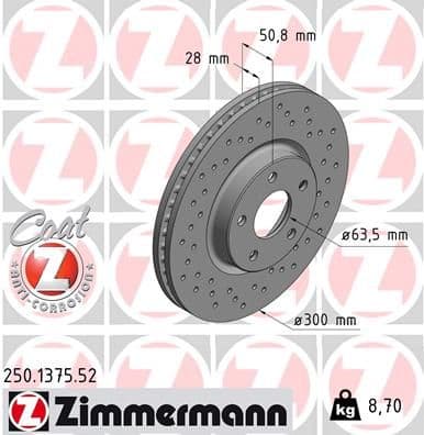 Disc frana ZIMMERMANN SPORT Z 250.1375.52