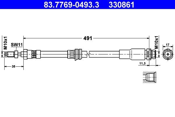 Furtun frana ATE 83.7769-0493.3