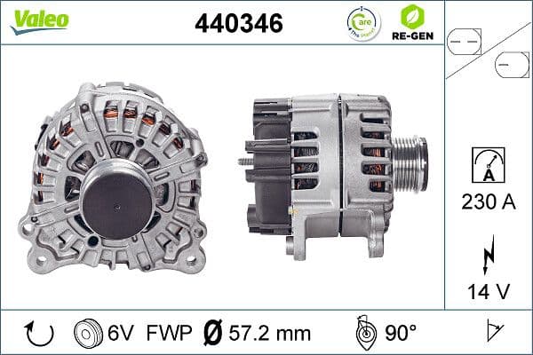 Generator / Alternator VALEO STAND. EXCHANGE 440346