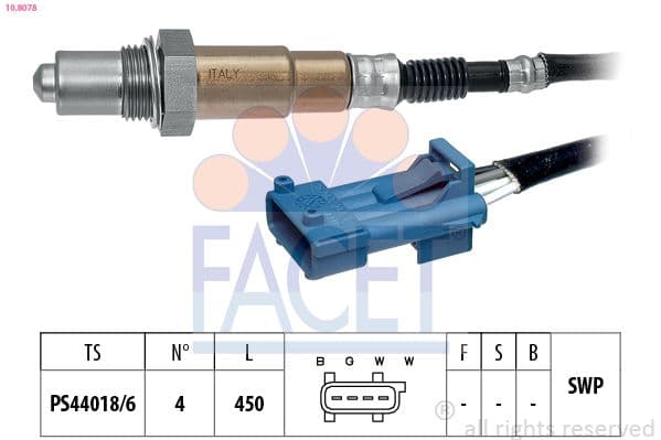 Sonda Lambda FACET Made in Italy - OE Equivalent 10.8078