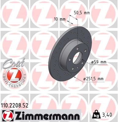 Disc frana ZIMMERMANN SPORT Z 110.2208.52